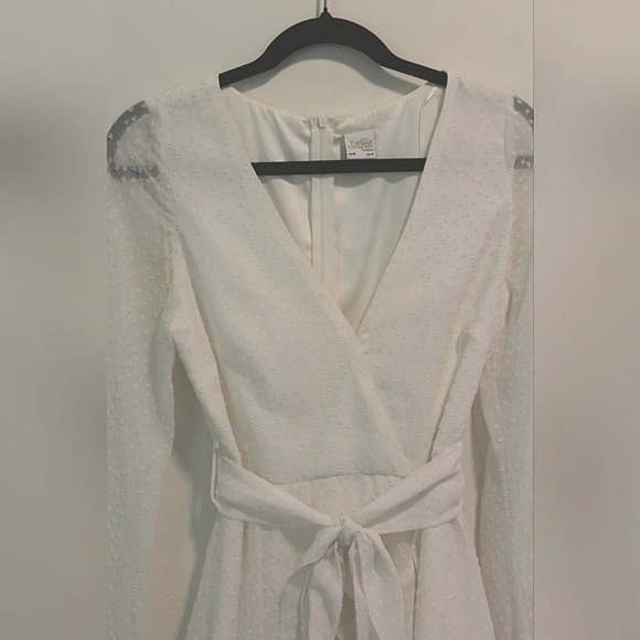 C - Selfie Leslie Shari Hill Spot Chiffon Dress in white - Picture 8 of 8